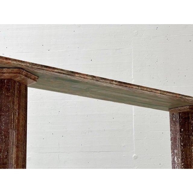 Postmodern Console Table in Reddish-Brown Marble, Italy For Sale - Image 3 of 18