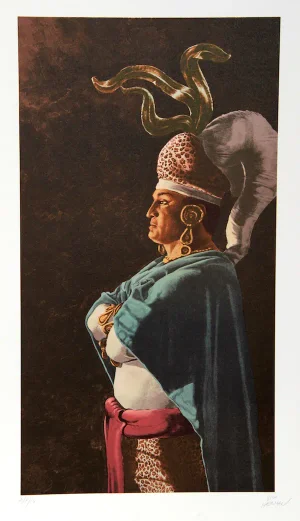 Vic Herman, "Maya Dance," Lithograph