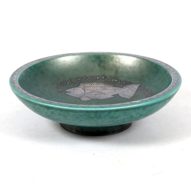 Gustavsberg Ceramic Argenta Bowl by Wilhelm Kage for Gustavsberg, Sweden, 1940s For Sale - Image 4 of 4