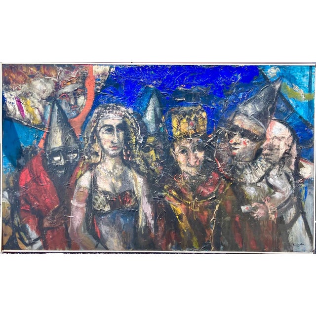 Jonah Kinigstein, Large Figurative Expressionist Oil Painting Rediscovered New York City Artist, c.1950's For Sale - Image 9 of 18