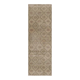 Vintage Turkish Runner Rug, Beige & Cream With Diamond Patterns – Rug & Kilim For Sale