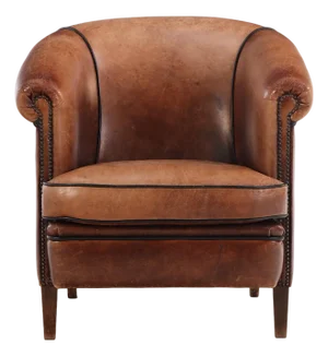 A Dutch Art Deco Style Leather Club Chair, C. 1960.