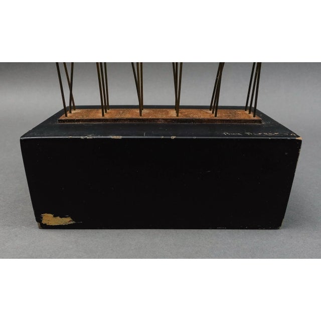 Gold Ray Berger Brutalist Mid-Century Modern Vintage Cattail Mixed Metal Kinetic Art Sculpture For Sale - Image 8 of 11