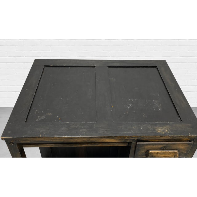 Antique Industrial Wooden Workbench Cabinet, C. 1920’s For Sale - Image 11 of 15