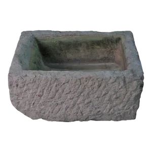 Antique Long Hand Chiseled Stone Trough