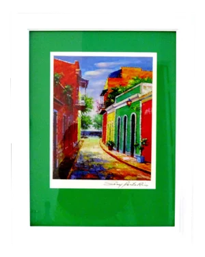 1990s "Sunny Puerto Rico" Street Scene Poster, Framed
