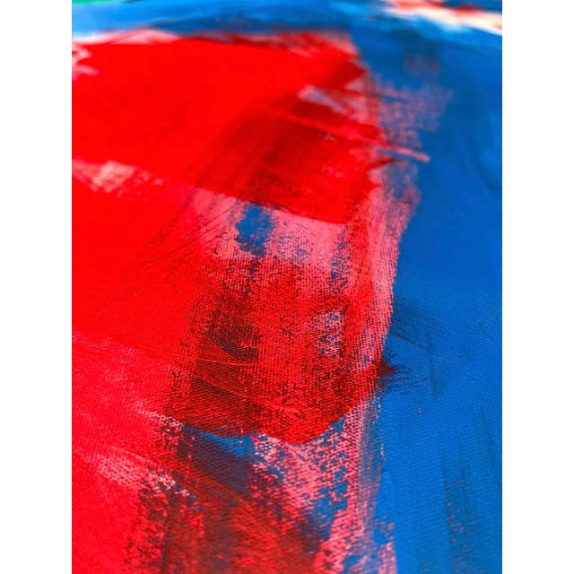 Contemporary Abstract Acrylic and Oil Pastel on Canvas Painting "Walk in Ginza" by Adrienn Krahl For Sale - Image 4 of 10