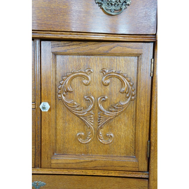 1990s Lexington Victorian Sampler Collection Oak 391-307 Door Chest Tall Dresser 52" For Sale - Image 12 of 18