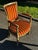 Louis XVI Cabriolet Armchair in Patinated Wood and Striped Velvet For Sale - Image 3 of 15