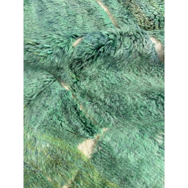 Moroccan Beni Mrirt in Green Abstract Wool, 2010s | Chairish