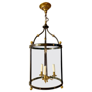 Empire Gilt Brass and Patinated Bronze Lantern, 1890s