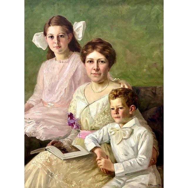 This oil on canvas portrait was painted in 1915 by the American artist Nicholas Richard Brewer (1857–1949). It captures a...