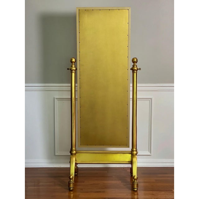 1970s Hollywood Regency Giltwood Cheval Floor Mirror For Sale - Image 13 of 13