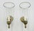 A handsome pair of English brass hurricane wall sconces by Charles Edwards of London, masterfully crafted in England and...