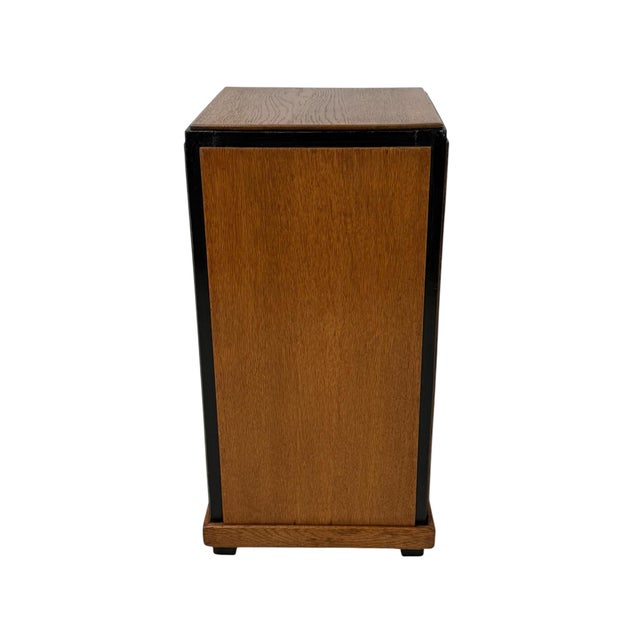 1930s Art Deco Modernist Pedestal in Oak with Black Lacquer, 1930s For Sale - Image 5 of 9