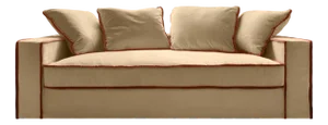 Rafaella Two-Seater Sofa in Camel Beige Velvet with Dark Orange Trim from Biosofa