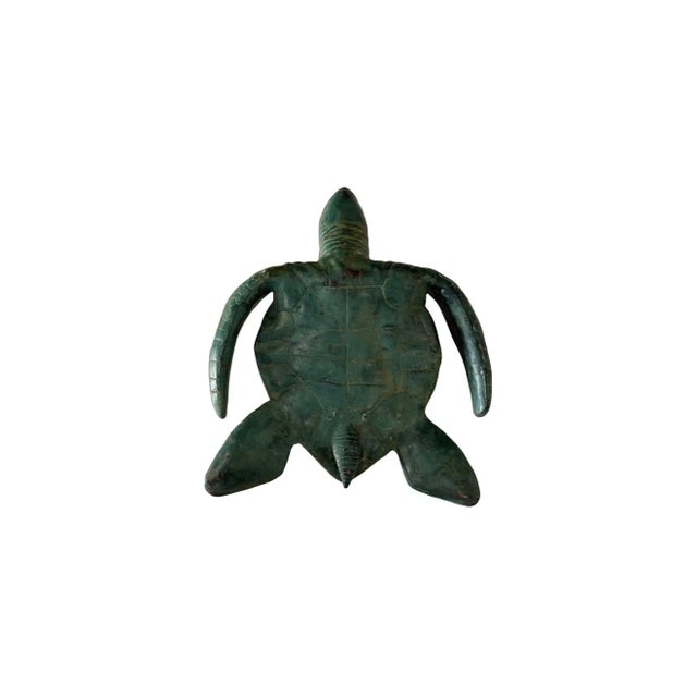 Modern Solid Brass Sea Turtle Sculpture, Cast Technique From Indonesia For Sale - Image 10 of 10