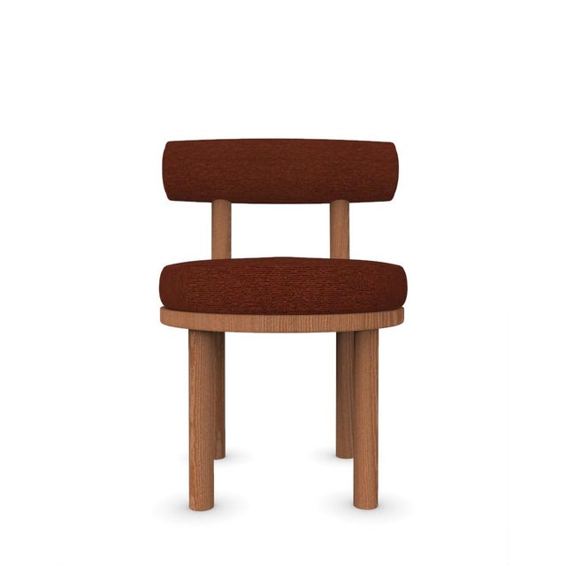 Wood Moca Chair in Dan Wood Fabric and Smoked Oak by Studio Rig for Collector For Sale - Image 7 of 7