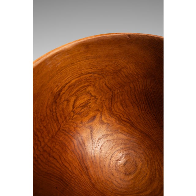 Set of Four ( 4 ) Mid-Century Organic Modern Wood-Turned Salad / Serving Bowls in Solid Burmese Teak, C. 1970's For Sale - Image 17 of 17