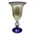 Mid 20th Century Murano Attributed Large Hand Blown Cobalt Blue Gold Fleck Art Glass Pedestal Vase For Sale