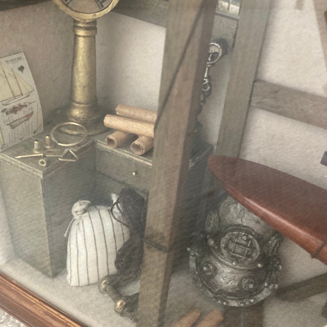 Wood America's Cup-Themed Shadow Box Diorama For Sale - Image 7 of 12