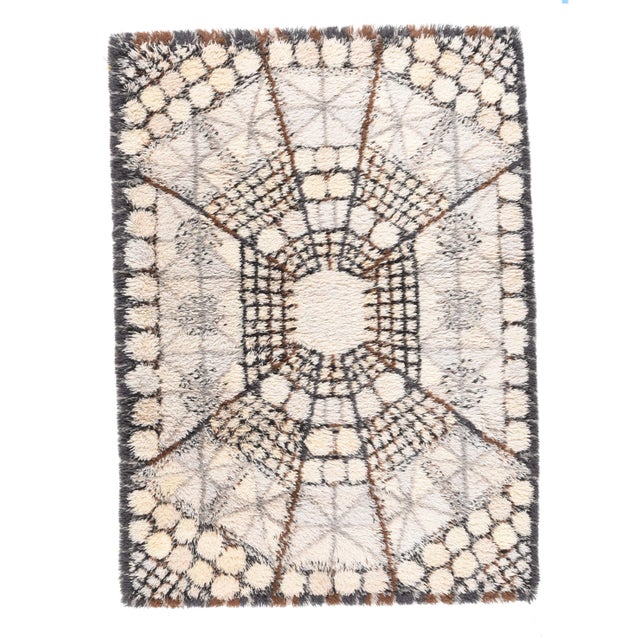 1950s Fine Vintage Swedish Rug/Carpet, Hand Knotted, Circa 1950's, Size 4' X 5'8" For Sale - Image 5 of 5