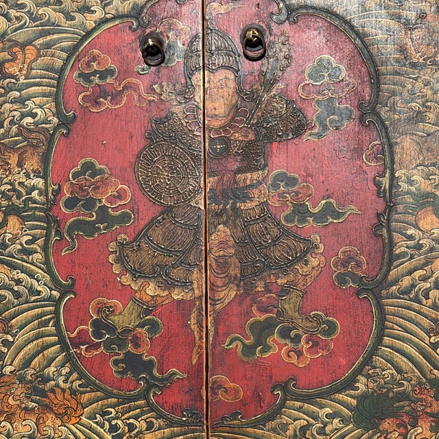 Mid 19th Century Antique Tibetan Cabinet Doors With Embossed Dragon Motifs, Pair For Sale - Image 5 of 18
