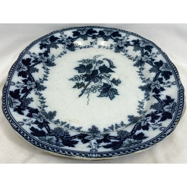 Ceramic Antique E. Challinor Vine Pattern Serving Platter Made in England - Circa 1860 For Sale - Image 7 of 13