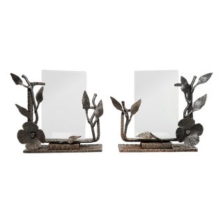 Small Antique French Wrought Iron Photo Frames, 1920s, Set of 2 For Sale