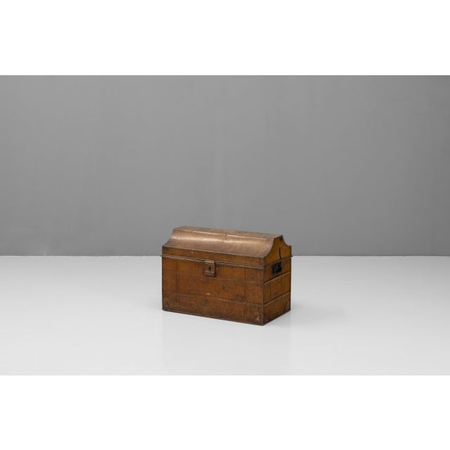 Antique Tin Trunk, 1900 For Sale - Image 9 of 9