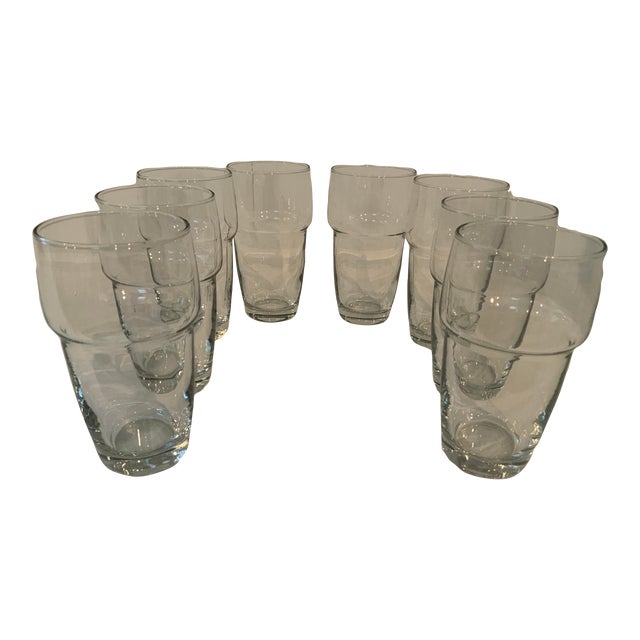 Vintage Glass Short Tumblers - Set of 8 For Sale