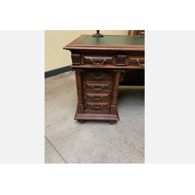 Antique Neo-Renaissance Desk, 1880 For Sale - Image 3 of 15