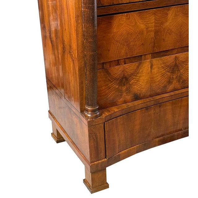 Antique Biedermeier Walnut Writing Secretary, 1830s For Sale - Image 12 of 16