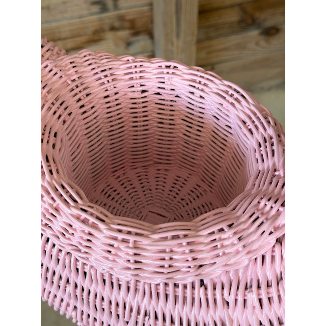 Monumental Vintage Pink Wicker Flamingo Planter or Decorative Sculpture For Sale In Naples, FL - Image 6 of 11