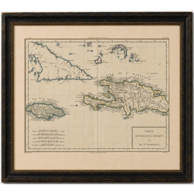 Antique Caribbean Map, Jamaica Cuba Saint-Domingue, Tardieu, c.1775 : This finely engraved and beautifully hand-colored...