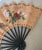 Mid 20th Century Vintage Large Chinese Fan Hand Painted Bamboo Peacock & Peony. 62x36” Signed For Sale - Image 5 of 9