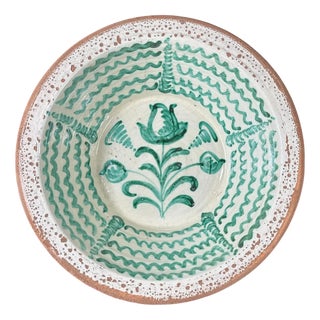 Large Spanish Fajalauza Ceramic Bowl from Lebrillo For Sale
