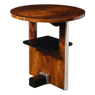 Art Deco Burled Carpathian Elm Occasional Table by Donald Deskey for Widdicomb For Sale