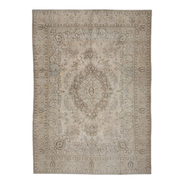 1960s Brown Vintage Turkish Rug 9'7" X 13'1" For Sale