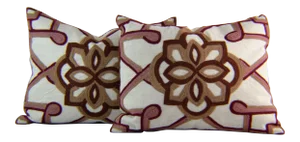Kim Seybert Crewel Embroidered Throw Pillows - A Pair