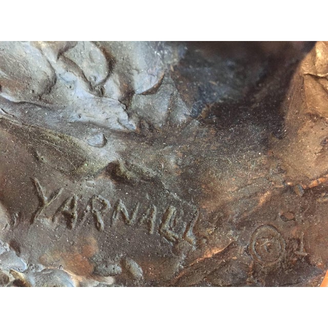 Early 20th Century Agnes Yarnall, Clown Holding Teddy Bear, Unique Bronze Expressionist Sculpture For Sale - Image 5 of 5