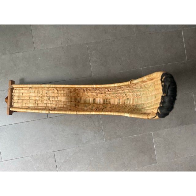 1960s Vintage Basque Jai Alai Cesta, Hand-Woven Reed and Leather For Sale - Image 5 of 12