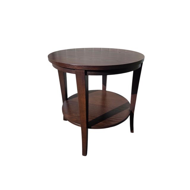 Ethan Allen Vintage Ethan Allen Horizons Collections Lamp Side End Table Pedestal Shelf Stand For Sale - Image 4 of 16