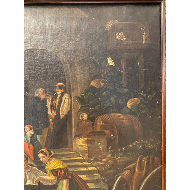 Gothic 19th Century German Genre Painting Attributed to Johann Sperl Village Scene For Sale - Image 3 of 13
