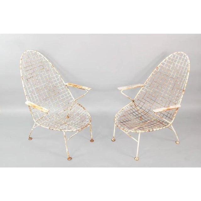 Mid 20th Century Italian Mid-Century Space Age High-Back Wire Lounge Chairs, Set of 4 For Sale - Image 5 of 17