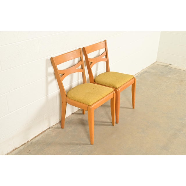Heywood-Wakefield Heywood Wakefield Mid-Century Modern Solid Maple Side Chairs or Dining Chairs, Pair For Sale - Image 4 of 14