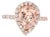 3.24 Carat Morganite Diamond Rose Gold Engagement Ring, Size 7 For Sale