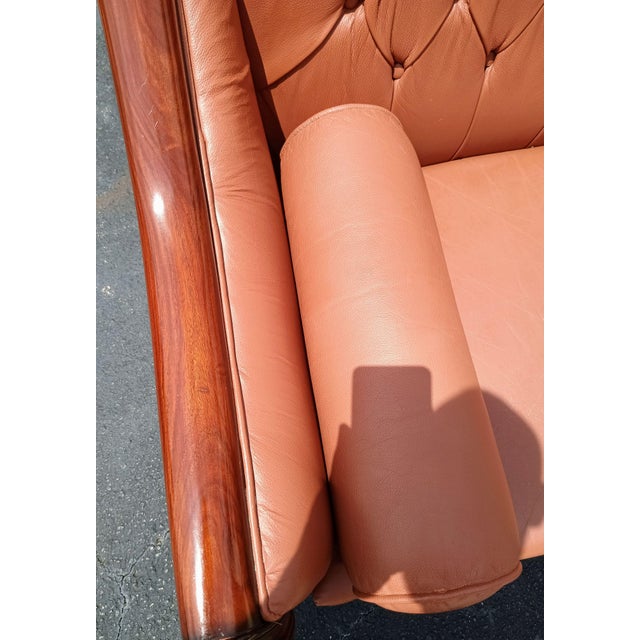 Experience Royal Comfort With This Imported Premium Leather Chaise Lounge Sofa by Hayat Furniture For Sale - Image 10 of 12