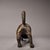 Antique Chinese Bronze Gold-Inlaid Mythical Beast (Wolf/Dog) Sculpture For Sale - Image 4 of 10