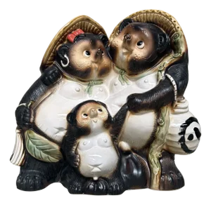 Japanese Tanuki Family Shigaraki, 1980s